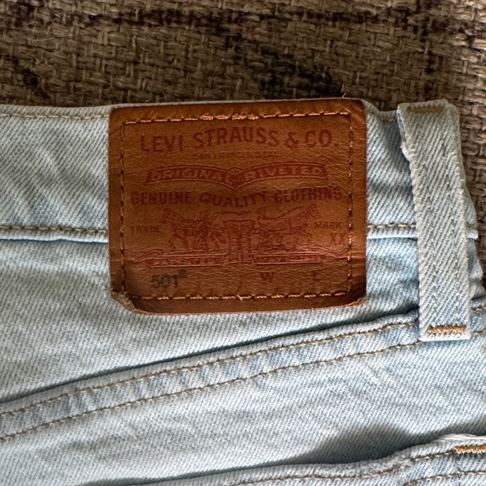 Light Blue Distressed Levi’s - Picture 3 of 4